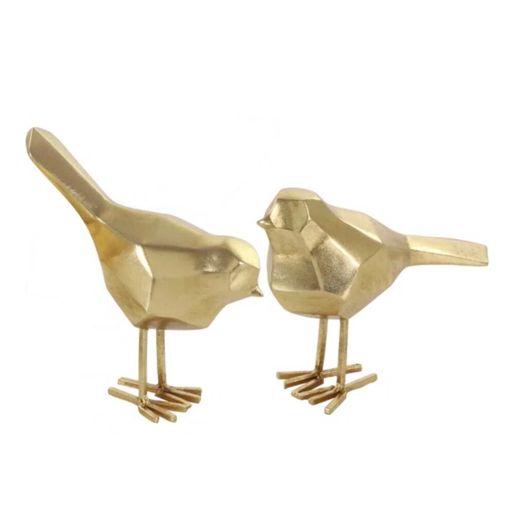 Glam Polystone Bird Decorative Sculpture with Origami Accents
